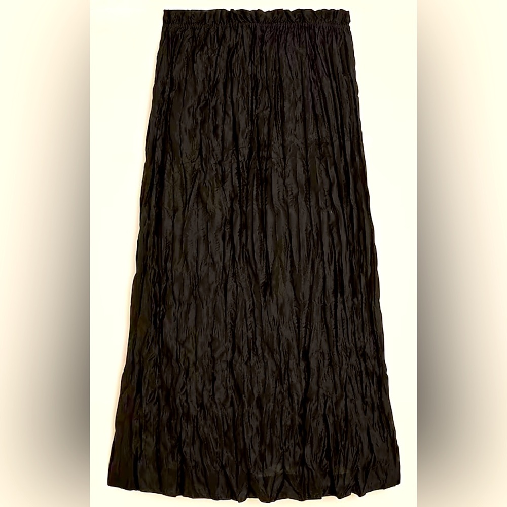 J. CREW Crinkled Gathered-waist Skirt Size SMALL BLACK